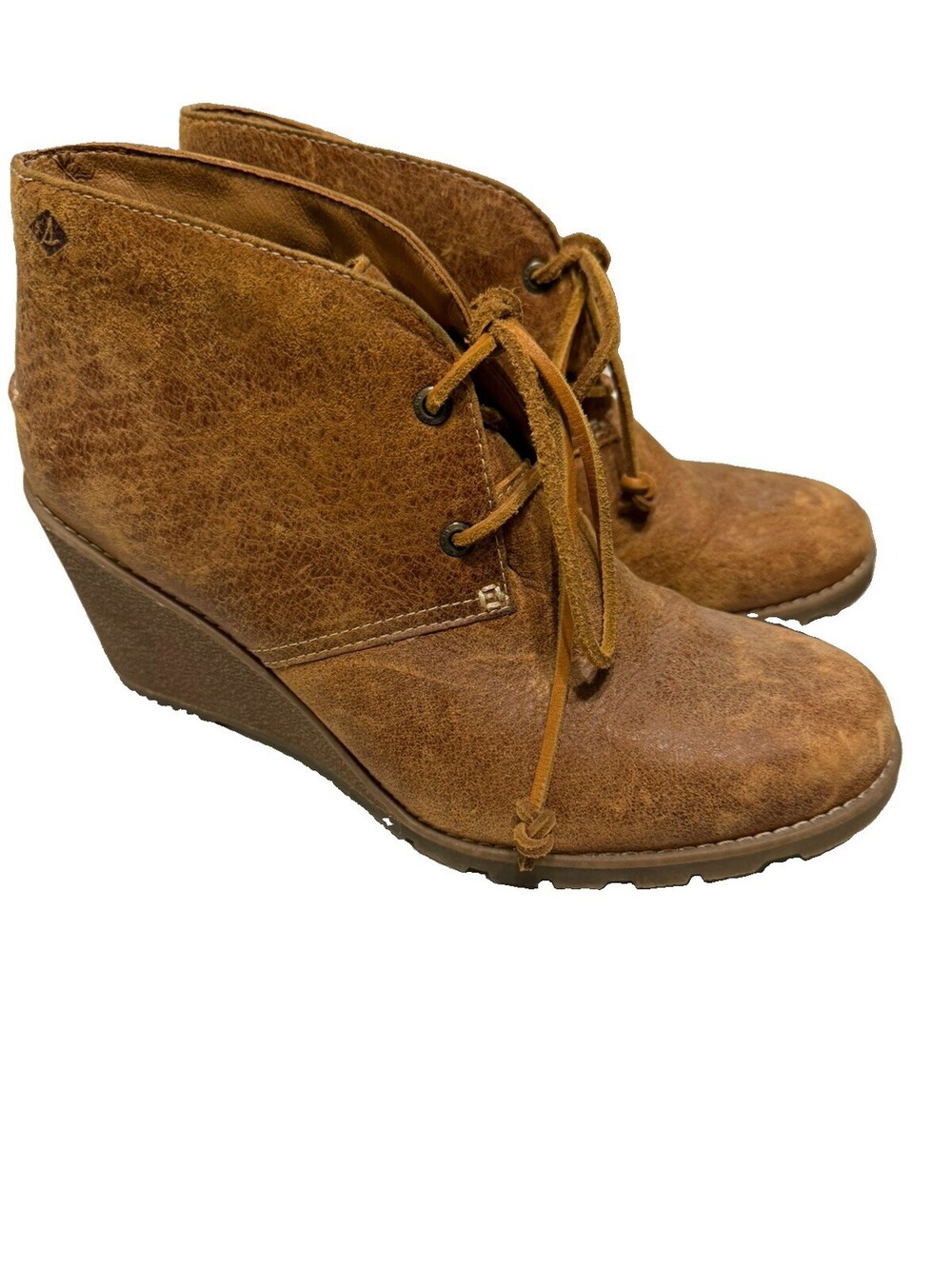 Sperry Leather Wedge Ankle Bootie Brown Size 9 STS96942 - Preowned